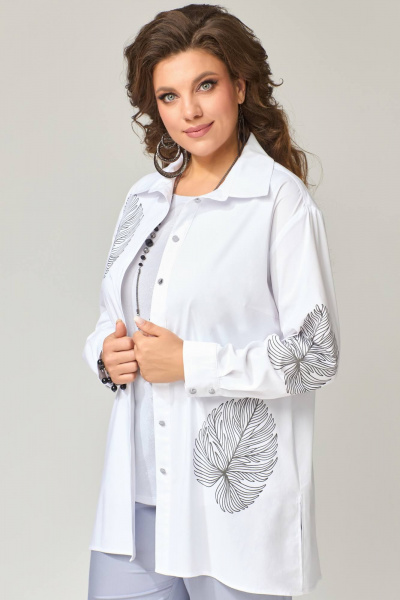 Демисезонная рубашка из хлопка с воротником стойка Fita 20311 - фото 6