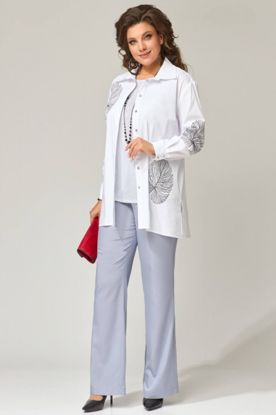 Демисезонный женский комплект из брюк, рубашки и топа Fita 1301 - фото 5