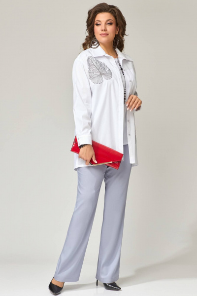 Демисезонный женский комплект из брюк, рубашки и топа Fita 1301 - фото 4