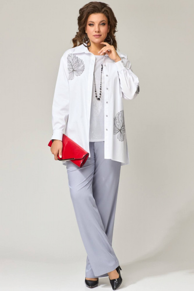 Демисезонный женский комплект из брюк, рубашки и топа Fita 1301 - фото 1