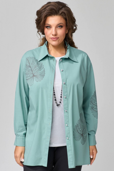 Тройка женская: брюки, рубашка, топ, прямой силуэт Fita 1308 - фото 6