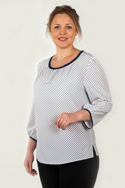 Блуза с рукавом 3/4 и разрезами для комфортного повседневного образа Zlata 4310 белый - фото 1