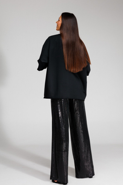 Женский комплект из майки и брюк из трикотажа с пайетками для нарядных образов Ларс Стиль 863 - фото 4