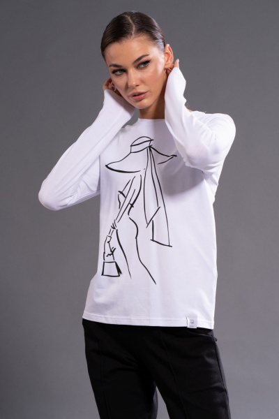 Классический хлопковый лонгслив с принтом на каждый день Kivviwear 4061.50 - фото 3