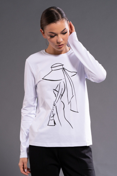 Классический хлопковый лонгслив с принтом на каждый день Kivviwear 4061.50 - фото 1