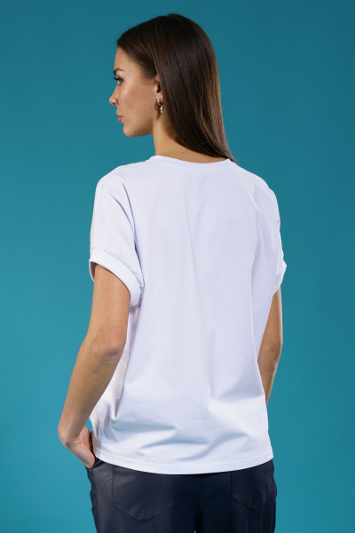 Модный трикотажный лонгслив с принтом для повседневной носки Kivviwear 4072.11 - фото 11