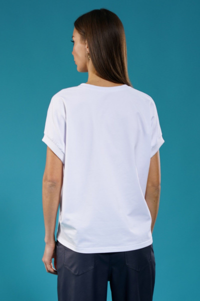 Модный трикотажный лонгслив с принтом для повседневной носки Kivviwear 4072.11 - фото 10