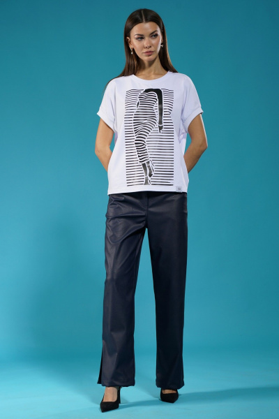 Модный трикотажный лонгслив с принтом для повседневной носки Kivviwear 4072.11 - фото 7