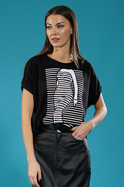 Комфортный трикотажный джемпер с принтом для круглогодичного ношения Kivviwear 4072.12 - фото 1