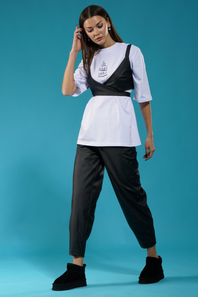 Свободный трикотажный джемпер с высоким воротом Kivviwear 4034.54 - фото 12