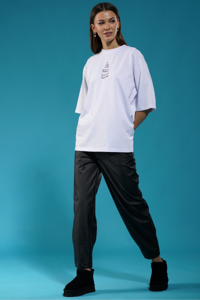 Свободный трикотажный джемпер с высоким воротом Kivviwear 4034.54 - фото 7