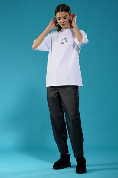 Свободный трикотажный джемпер с высоким воротом Kivviwear 4034.54 - фото 5