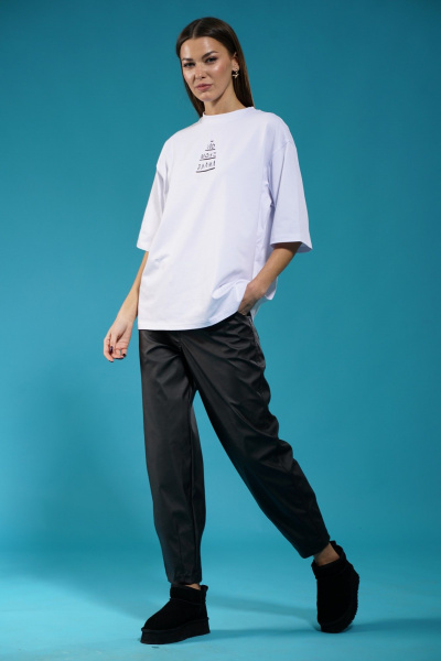 Свободный трикотажный джемпер с высоким воротом Kivviwear 4034.54 - фото 4