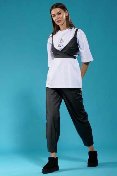 Свободный трикотажный джемпер с высоким воротом Kivviwear 4034.54 - фото 11