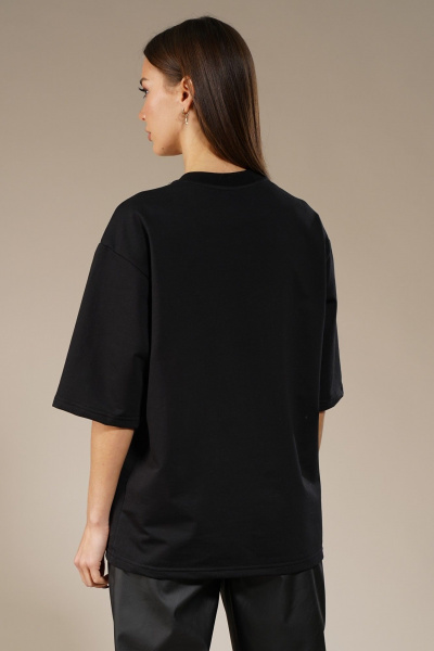 Майка удлиненная с пайетками из трикотажа хлопка Kivviwear 4143.02 - фото 5