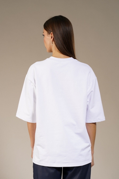 Майка удлиненная с пайетками из трикотажа хлопка Kivviwear 4143.03 - фото 9