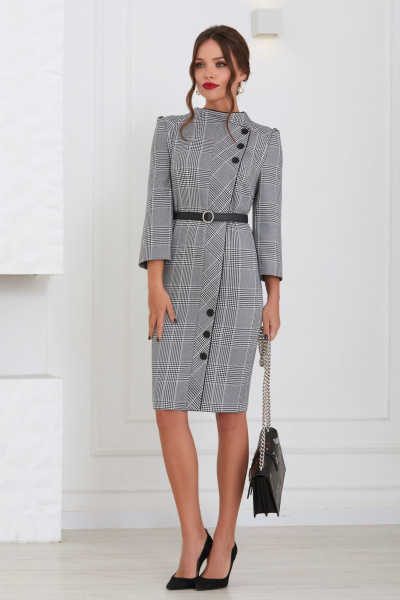 Деловое платье с воротником-стойкой и потайной молнией Lissana 4876 - фото 1