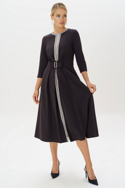 Платье с вышивкой и разрезом из текстиля для особых случаев Urs 22-722-3 - фото 2