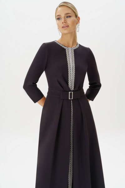 Платье с вышивкой и разрезом из текстиля для особых случаев Urs 22-722-3 - фото 3