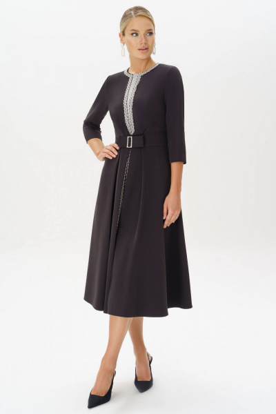 Платье с вышивкой и разрезом из текстиля для особых случаев Urs 22-722-3 - фото 5