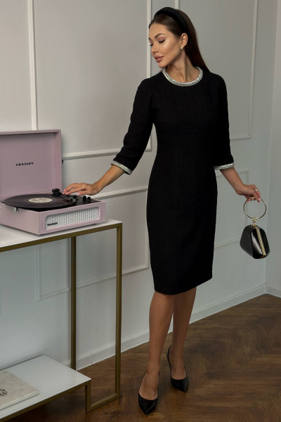 Платье из твид с сверкающим стеклярусом, праздничное Urs 24-312-1 - фото 2