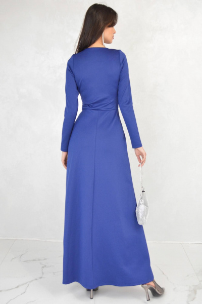 Платье демисезонное нарядное трикотажное синее Patriciа 01-5585 синий - фото 2