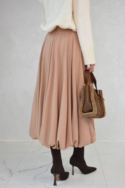 Юбка демисезонная на каждый день бежевый Patriciа 01-5633 бежевый - фото 4