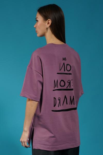 Розовый трикотажный джемпер с боковыми разрезами Kivviwear 4147.07 - фото 8