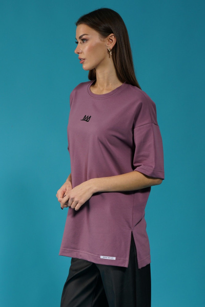 Розовый трикотажный джемпер с боковыми разрезами Kivviwear 4147.07 - фото 1