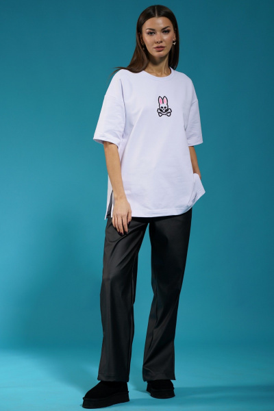 Белый трикотажный джемпер с разрезами на рукавах Kivviwear 4147.08 - фото 5