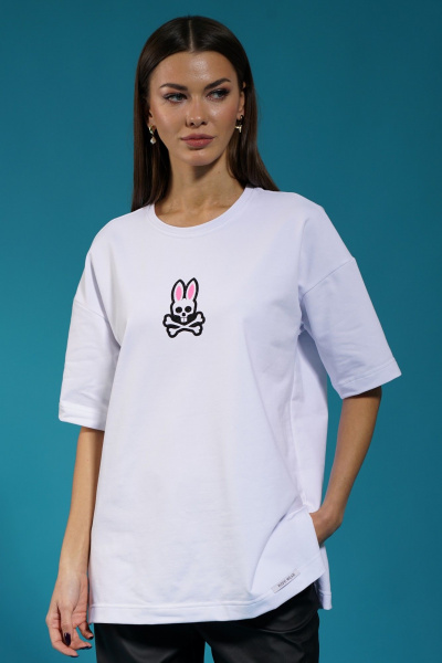 Белый трикотажный джемпер с разрезами на рукавах Kivviwear 4147.08 - фото 4