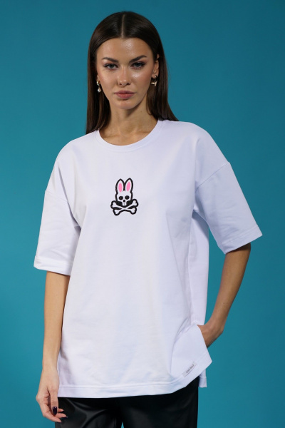 Белый трикотажный джемпер с разрезами на рукавах Kivviwear 4147.08 - фото 3