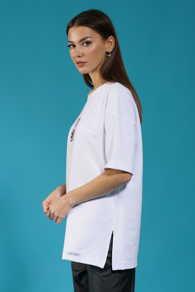 Белый трикотажный джемпер с разрезами на рукавах Kivviwear 4147.08 - фото 2