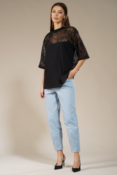 Гипюровый джемпер с прозрачными вставками Kivviwear 4148.01 - фото 7