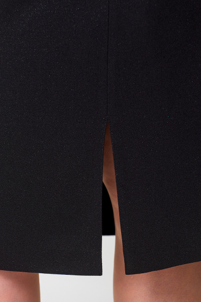 Элегантное черное платье с вышивкой и разрезом по полочке Algranda А3963 - фото 8