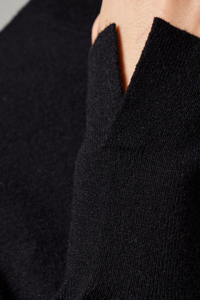 Черный трикотажный джемпер с вискозной пряжей Панда 164540w черный - фото 3
