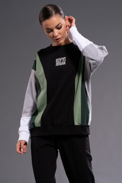 Мягкий хлопковый спортивный костюм с разными свитшотами Kivviwear 31063109.06 - фото 5