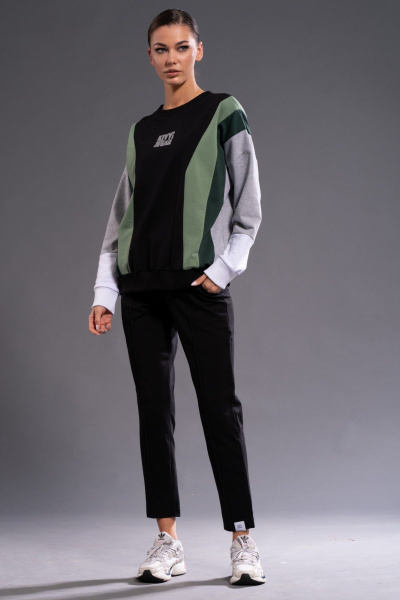 Мягкий хлопковый спортивный костюм с разными свитшотами Kivviwear 31063109.06 - фото 2