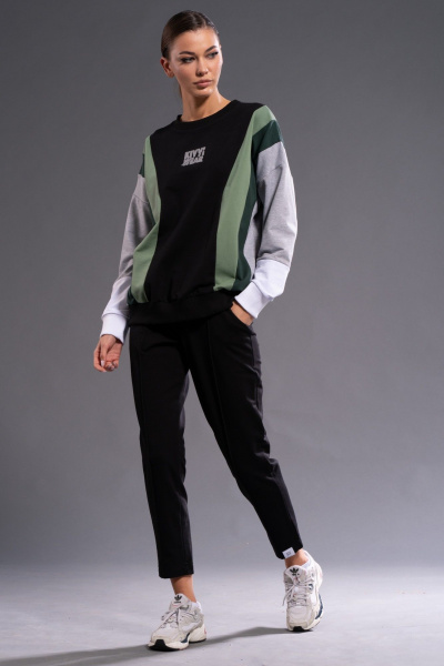 Мягкий хлопковый спортивный костюм с разными свитшотами Kivviwear 31063109.06 - фото 1