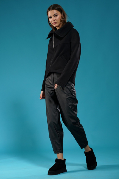 Кардиган с прорезным карманом, широким воротником и удлинением спинки Kivviwear 4154.04 - фото 18