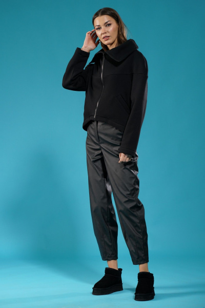 Кардиган с прорезным карманом, широким воротником и удлинением спинки Kivviwear 4154.04 - фото 17