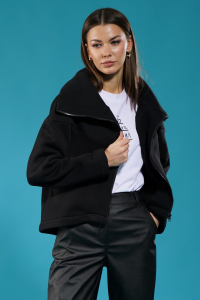 Кардиган с прорезным карманом, широким воротником и удлинением спинки Kivviwear 4154.04 - фото 4