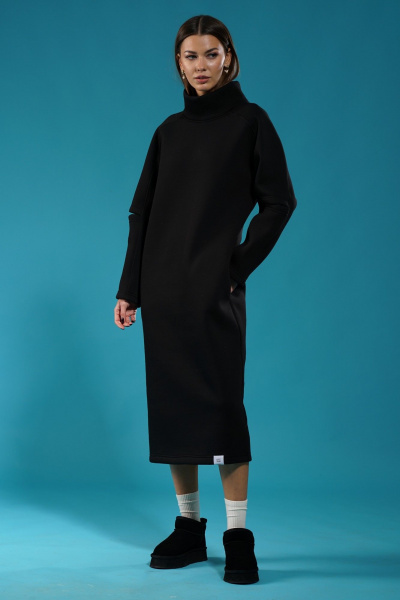 Платье с разрезами в рукавах, карманами и воротником-стойкой Kivviwear 4157.01 - фото 8