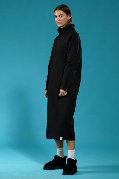 Платье с разрезами в рукавах, карманами и воротником-стойкой Kivviwear 4157.01 - фото 7