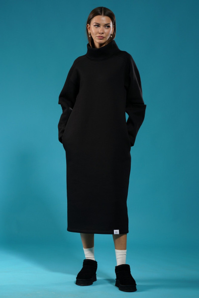 Платье с разрезами в рукавах, карманами и воротником-стойкой Kivviwear 4157.01 - фото 3