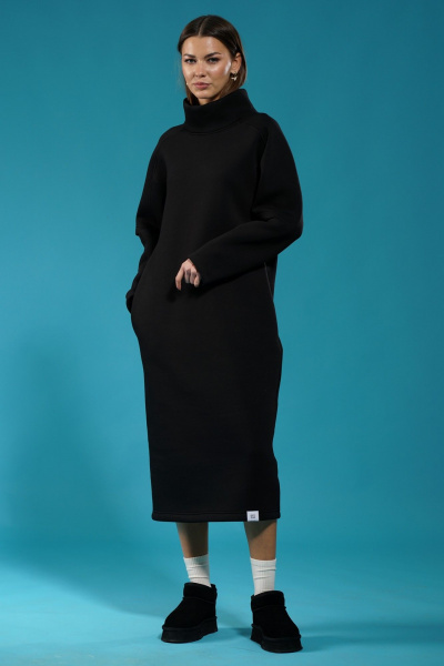 Платье с разрезами в рукавах, карманами и воротником-стойкой Kivviwear 4157.01 - фото 1