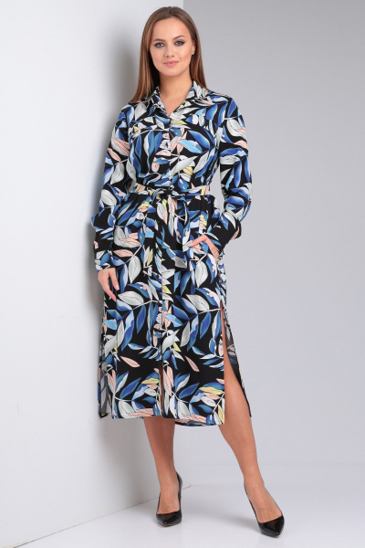 Платье-рубашка с карманами и разрезами Your size 2217 - фото 5