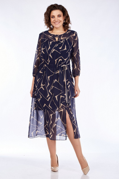 Платье шифон А-силуэта с асимметричным подрезом Jurimex 3044 - фото 1