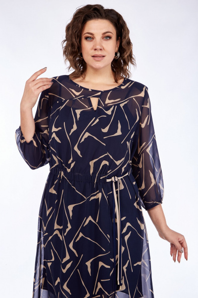 Платье шифон А-силуэта с асимметричным подрезом Jurimex 3044 - фото 2