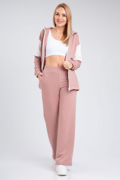 Демисезонный спортивный костюм из трикотажа IVARI 61302/1 розовый - фото 4